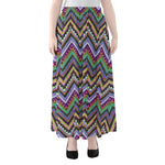 Tribal Aztec Hippie Pattern Print Chiffon Maxi Skirt