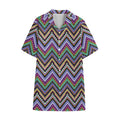 Tribal Aztec Hippie Pattern Print Cotton Hawaiian Shirt