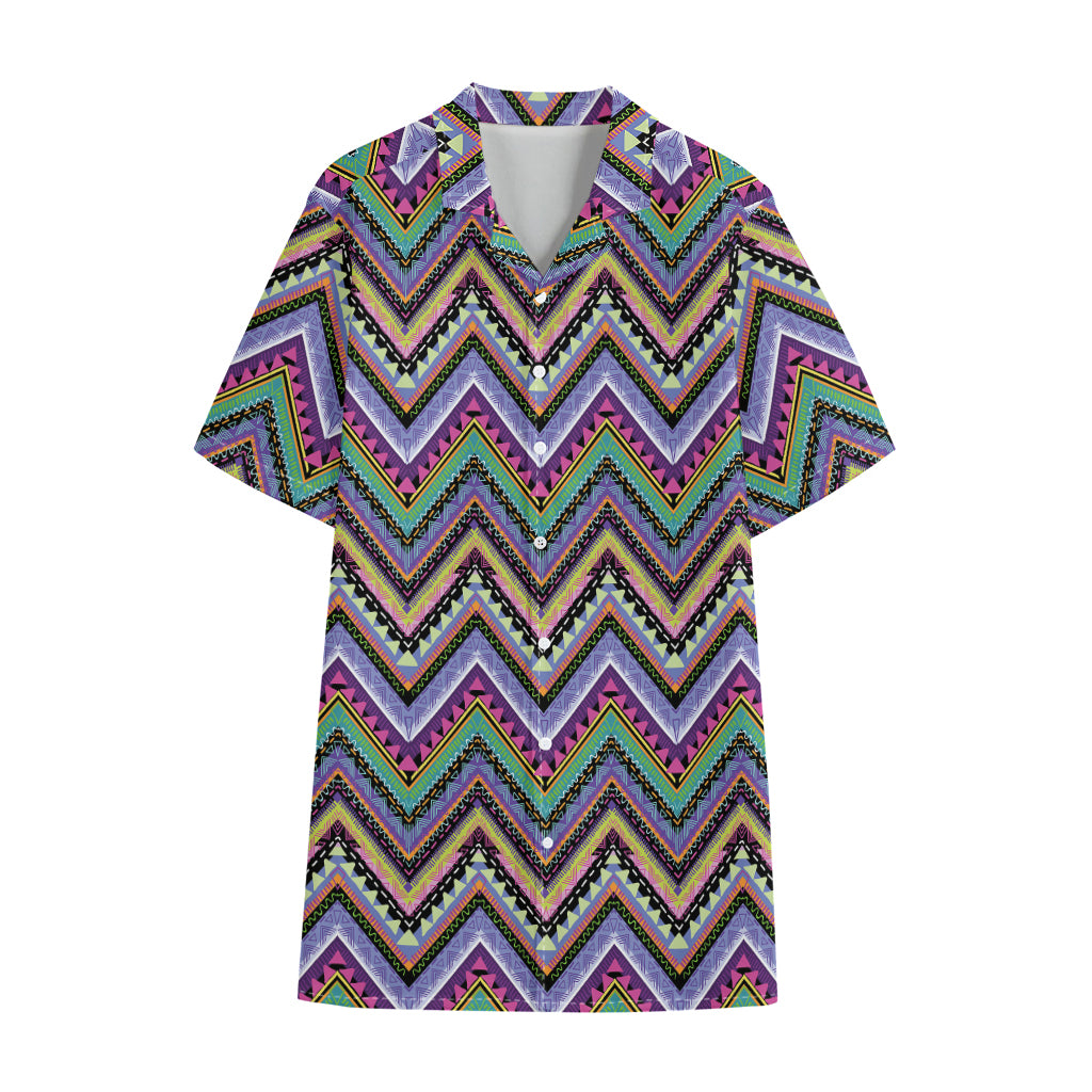 Tribal Aztec Hippie Pattern Print Cotton Hawaiian Shirt