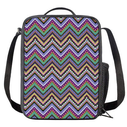 Tribal Aztec Hippie Pattern Print Crossbody Lunch Bag