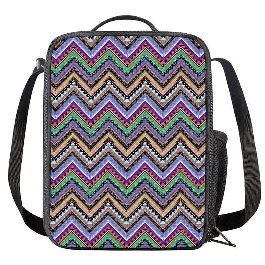 Tribal Aztec Hippie Pattern Print Crossbody Lunch Bag