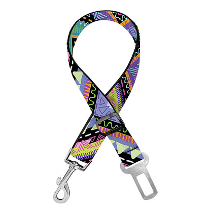 Tribal Aztec Hippie Pattern Print Dog Seat Belt