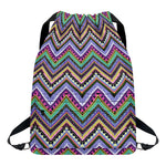 Tribal Aztec Hippie Pattern Print Drawstring Backpack