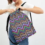 Tribal Aztec Hippie Pattern Print Drawstring Backpack