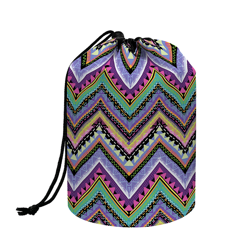 Tribal Aztec Hippie Pattern Print Drawstring Makeup Bag