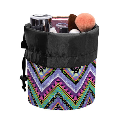 Tribal Aztec Hippie Pattern Print Drawstring Makeup Bag