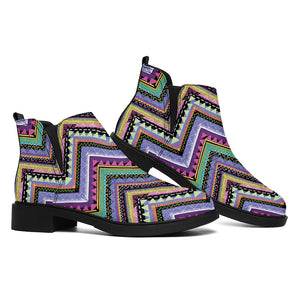 Tribal Aztec Hippie Pattern Print Flat Ankle Boots