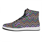 Tribal Aztec Hippie Pattern Print High Top Leather Sneakers