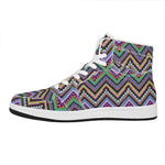Tribal Aztec Hippie Pattern Print High Top Leather Sneakers