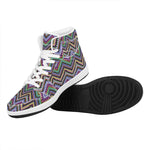 Tribal Aztec Hippie Pattern Print High Top Leather Sneakers