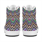 Tribal Aztec Hippie Pattern Print High Top Leather Sneakers