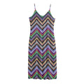 Tribal Aztec Hippie Pattern Print Jersey Midi Cami Dress