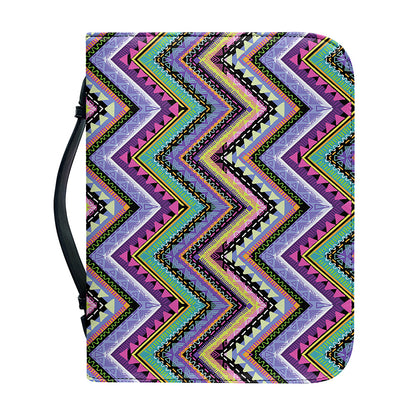 Tribal Aztec Hippie Pattern Print Leather Bible Cover