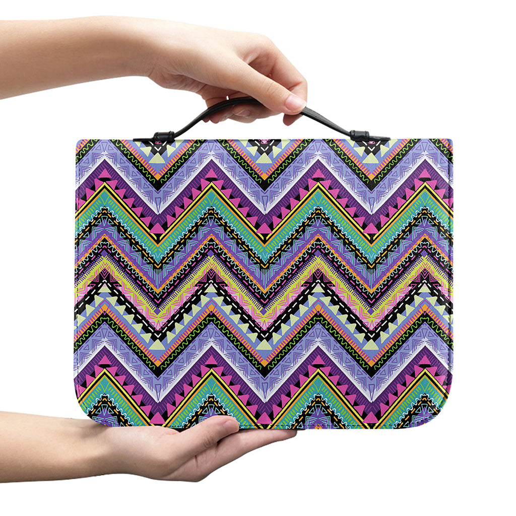 Tribal Aztec Hippie Pattern Print Leather Bible Cover