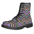 Tribal Aztec Hippie Pattern Print Lace-Up Boots