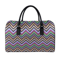 Tribal Aztec Hippie Pattern Print Leather Duffel Bag