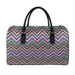 Tribal Aztec Hippie Pattern Print Leather Duffle Bag