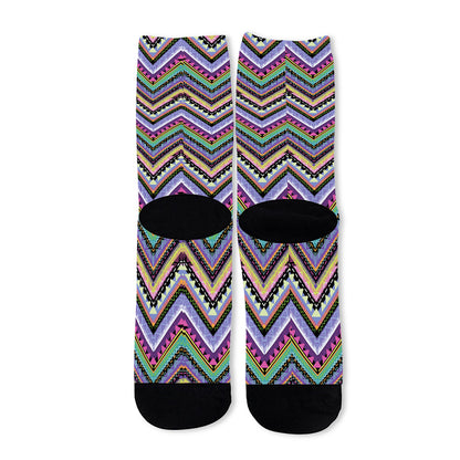 Tribal Aztec Hippie Pattern Print Long Socks