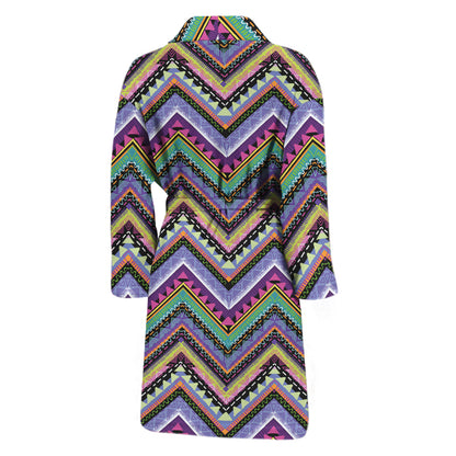 Tribal Aztec Hippie Pattern Print Men's Bathrobe