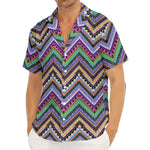 Tribal Aztec Hippie Pattern Print Men's Deep V-Neck Shirt