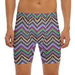Tribal Aztec Hippie Pattern Print Men's Long Boxer Briefs