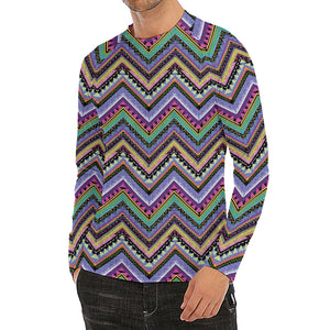 Tribal Aztec Hippie Pattern Print Men's Long Sleeve Rash Guard