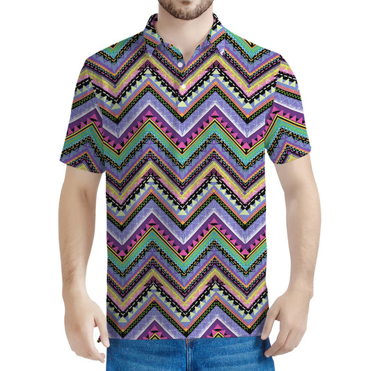 Tribal Aztec Hippie Pattern Print Men's Polo Shirt