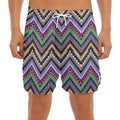 Tribal Aztec Hippie Pattern Print Men's Split Running Shorts