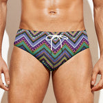 Tribal Aztec Hippie Pattern Print Men's Swim Briefs