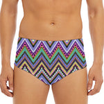 Tribal Aztec Hippie Pattern Print Men's Triangle Swim Briefs