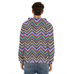 Tribal Aztec Hippie Pattern Print Men's Velvet Pullover Hoodie