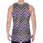 Tribal Aztec Hippie Pattern Print Men's Velvet Tank Top