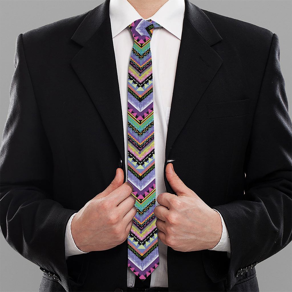 Tribal Aztec Hippie Pattern Print Necktie