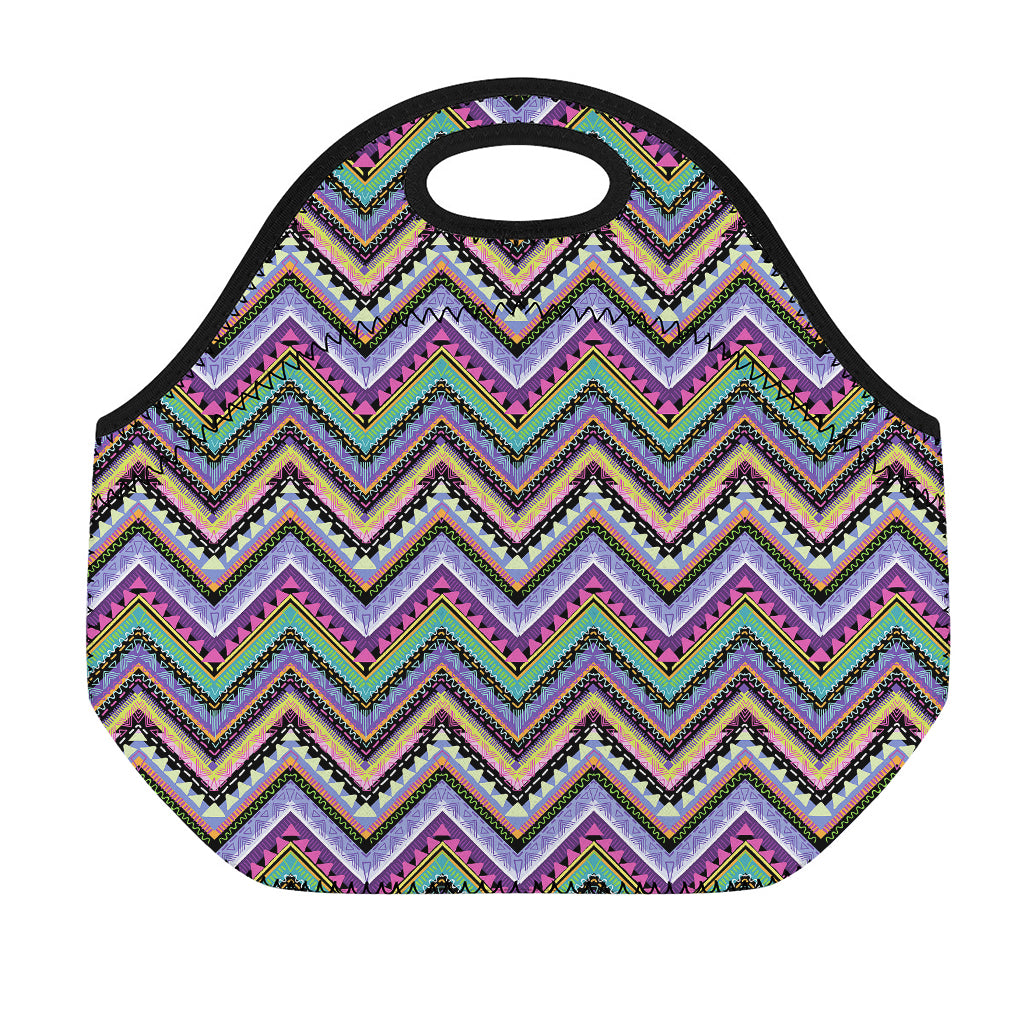 Tribal Aztec Hippie Pattern Print Neoprene Lunch Bag