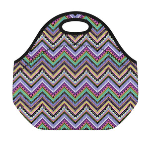 Tribal Aztec Hippie Pattern Print Neoprene Lunch Bag