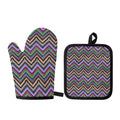 Tribal Aztec Hippie Pattern Print Oven Mitt And Pot Holder Set