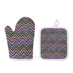 Tribal Aztec Hippie Pattern Print Oven Mitt And Pot Holder Set