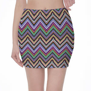 Tribal Aztec Hippie Pattern Print Pencil Mini Skirt