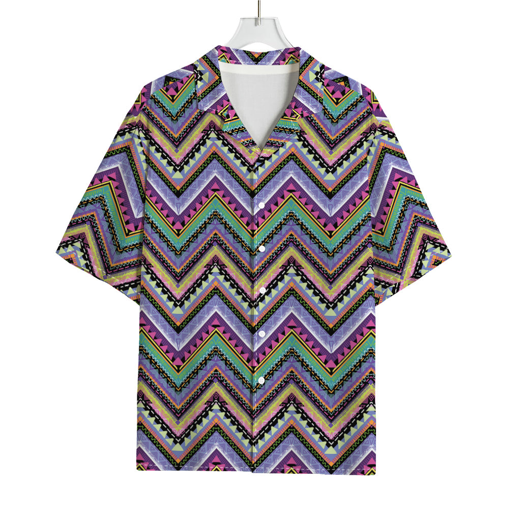 Tribal Aztec Hippie Pattern Print Rayon Hawaiian Shirt