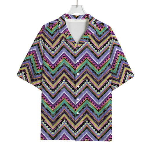 Tribal Aztec Hippie Pattern Print Rayon Hawaiian Shirt