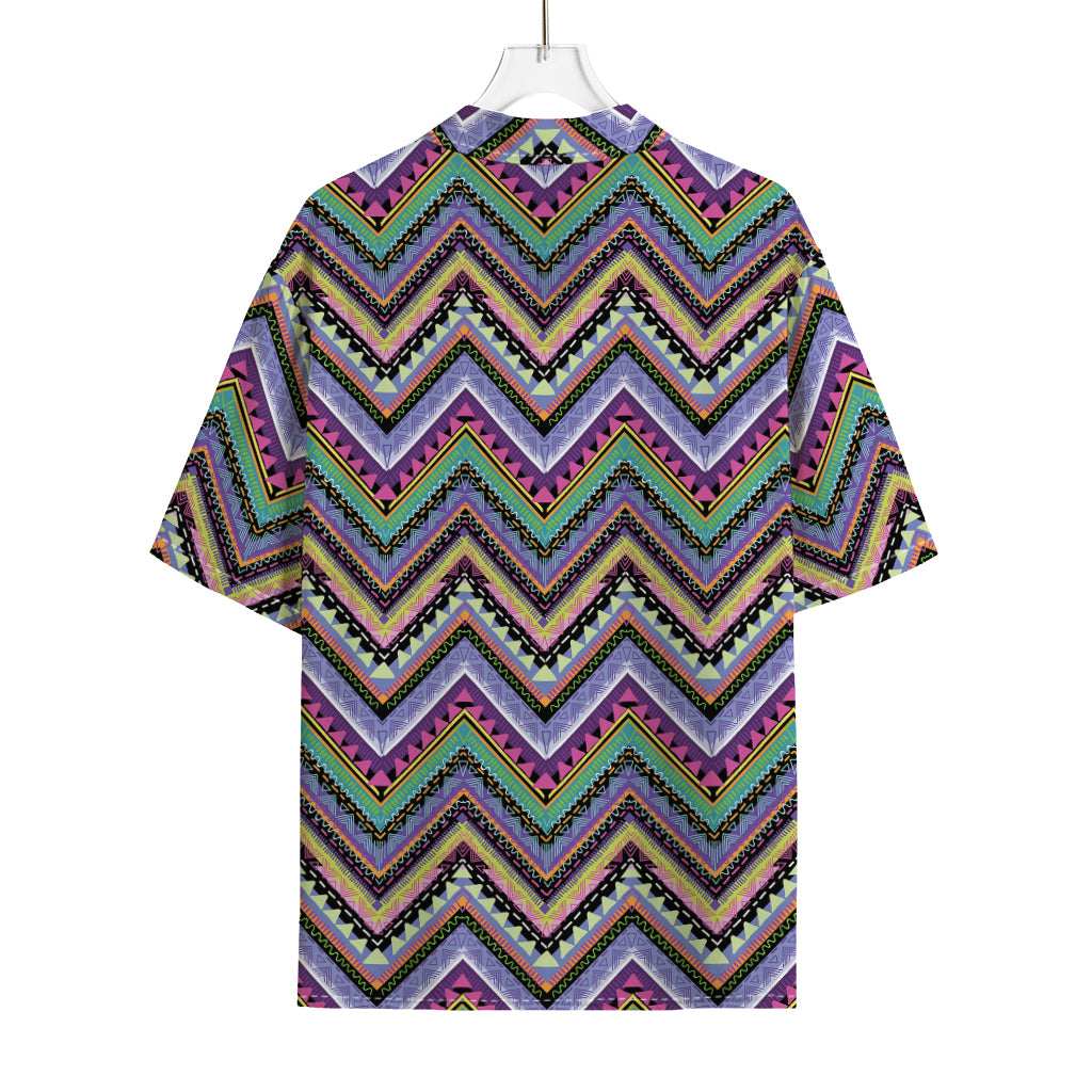 Tribal Aztec Hippie Pattern Print Rayon Hawaiian Shirt