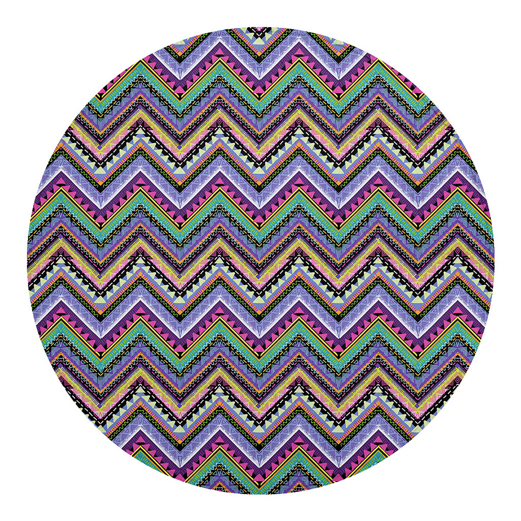 Tribal Aztec Hippie Pattern Print Round Blanket