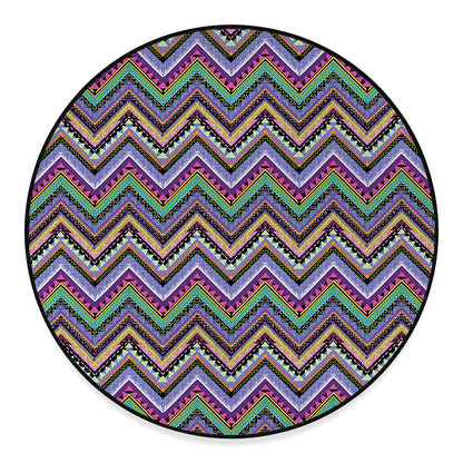 Tribal Aztec Hippie Pattern Print Round Floor Mat