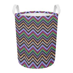 Tribal Aztec Hippie Pattern Print Round Laundry Basket