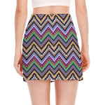 Tribal Aztec Hippie Pattern Print Side Slit Mini Skirt