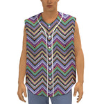 Tribal Aztec Hippie Pattern Print Sleeveless Baseball Jersey