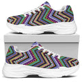 Tribal Aztec Hippie Pattern Print White Chunky Shoes