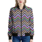 Tribal Aztec Hippie Pattern Print Women's Bomber Jacket