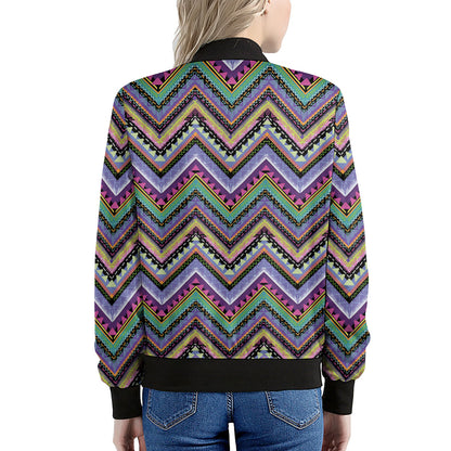 Tribal Aztec Hippie Pattern Print Women's Bomber Jacket