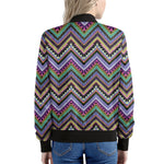 Tribal Aztec Hippie Pattern Print Women's Bomber Jacket